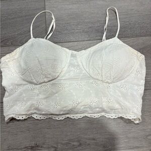 SO White Eyelet Crop Top